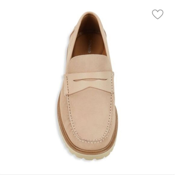 New Donald J Pliner Leather Driving Leather Penny Loafers beige size 8.5 slip on main image 7